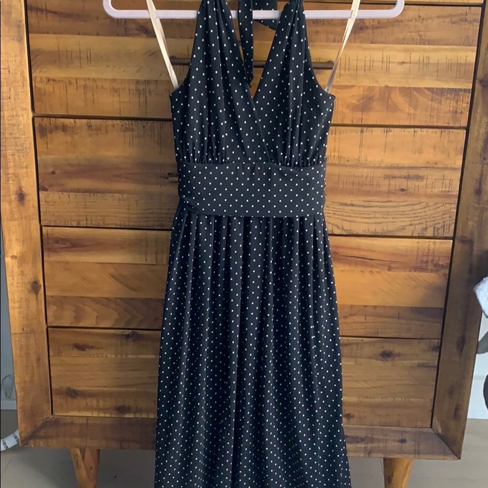BCBG black & white polka dot dress - size medium